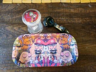 Rick And Morty Stash Jar,  Rollin Tray,  Tobacco Pipe Gift Set (cyber Monday Deal)