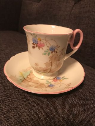 Vintage Shelley Fine Bone China Demitasse Cup And Saucer Late Court Shape