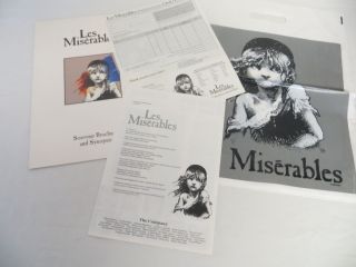 1988 Les Miserables Bundle Souvenir Synopsis Theater Program Cast Insert,  Bag