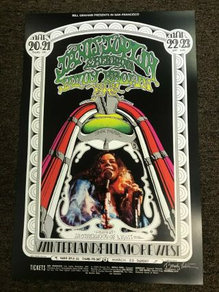 Janis Joplin 1969 Winterland Fillmore Cardstock Concert Poster 12 " X 18 "