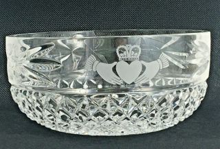 Galway Irish Crystal Claddagh Ring 6 Inch Bowl Never Removed From Box