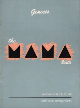 Genesis / Phil Collins 1983 / 1984 Mama Us Tour Concert Program Book / Nmt 2 Mnt