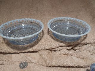2 Imperial Katy Blue Opalescent Laced Edge 5 1/2 " Cereal Bowls 913