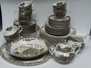 Johnson Brothers Heritage Hall Ironstone Service Set For 8,  Serving Dishes 4411