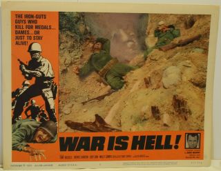 1963 War Is Hell 11 X 14 " Movie Lobby Card Poster Audie Murphy