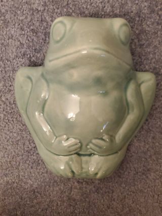 Vintage Mccoy Frog Wallpocket Green/aqua 7 1/2 By 6 1/2