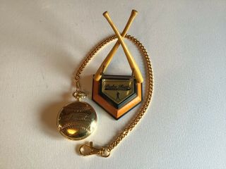 Franklin Babe Ruth Pocket Watch And Stand