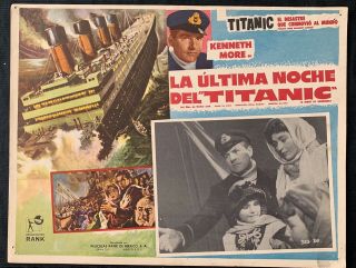 1958 A Night To Remember Titanic Kenneth More Honor Blackman Lobby Card