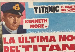1958 A NIGHT TO REMEMBER Titanic KENNETH MORE HONOR BLACKMAN LOBBY CARD 3