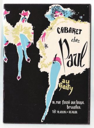 1962 Cabaret Chez Paul Au Gaity Bruxelles Booklet Erotic Show Charly