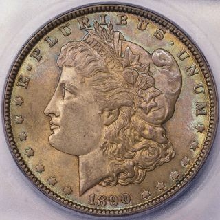 1890 - P Icg Ms - 65 Toned Morgan Silver Dollar