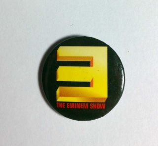 Eminem Show Yellow Writing Black Red Mathers 1 " Music Pin Button Pinback