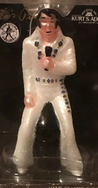 2007 Kurt S.  Adler Elvis Presley Hand Crafted Glass Holiday Ornament 2