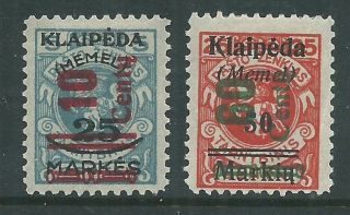 Germany 1923 Lithuania Klaipeda Memel Overprint.  Very Fine Mh.