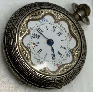 Louis Jacot Locle Pocket Watch Silver Toned But No Hallmark Parts Repair F2801