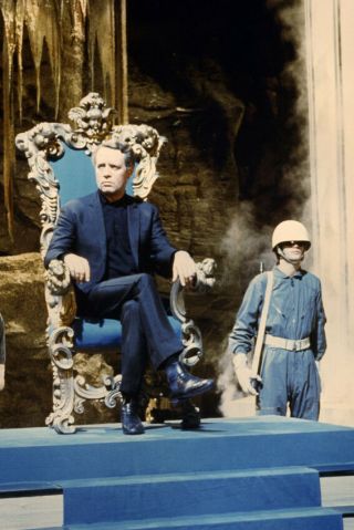Patrick Mcgoohan As Number Six Sitting On Throne Chair The Prisoner Large Poster