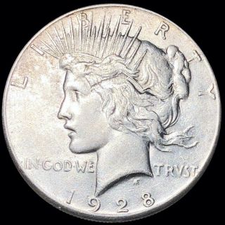 1928 Silver Peace Dollar Nearly Uncirculated Philadelphia Key Date $1 Coin Nr