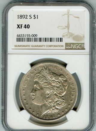 1892 S $1 Morgan Silver Dollar Ngc Xf 40