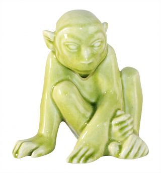 Rookwood Pottery 1948 Green Monkey Paperweight Or Bookend 6501 (abel)