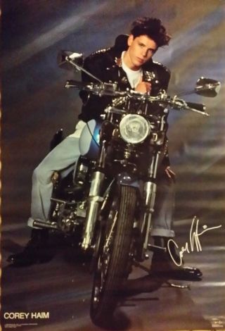 Vintage Corey Haim Poster 1988 Starmakers Lost Boys Motorcycle