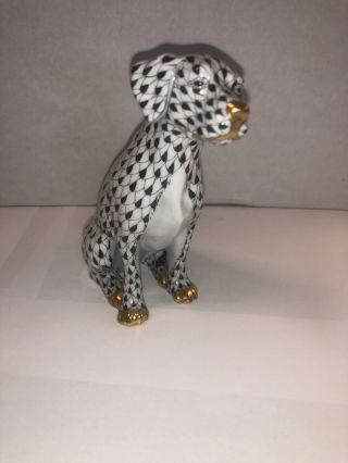 Herend Dalmatian Dog Black Fishnet Figurine First Edition
