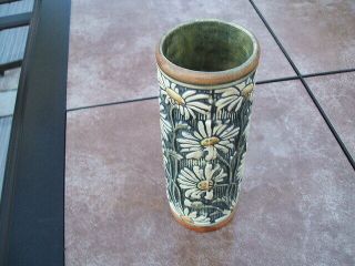 Weller Pottery Knifewood Vase 7 " Tall X 2 1/2 Across Top & 2 1/2 " Across Bottom.
