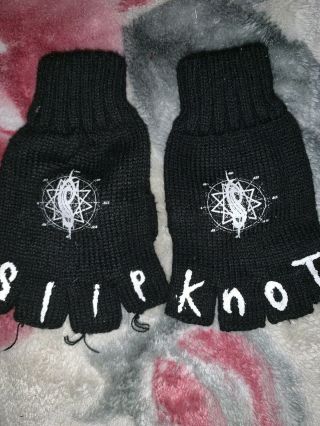 Slipknot Gloves Pair Black Fingerless Metal Rock Corey Taylor Vintage
