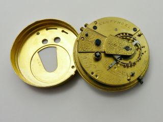 Vintage Fusee Pocket Watch Movement By David Griffiths Nantymoel