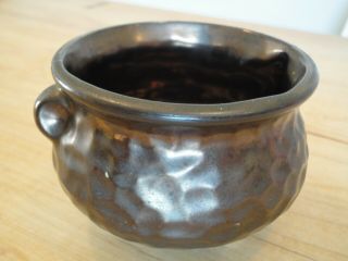 Vintage Mccoy Bronze Glaze Bean Pot Planter Bowl Pottery
