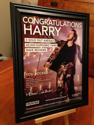 Big 10x13 Framed Harry Styles " 2017 World Tour " Lp Album Cd Promo Ad