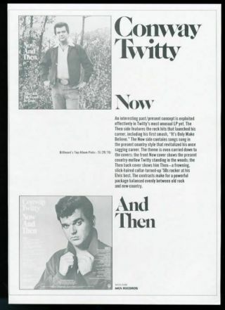 1976 Conway Twitty Photo Now And Then Album Mca Trade Print Ad