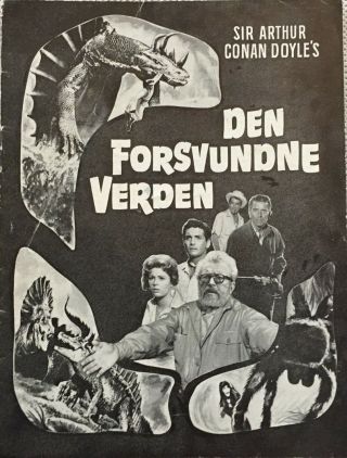 The Lost World Michael Rennie Jill St.  John Vintage 1960 Danish Movie Program