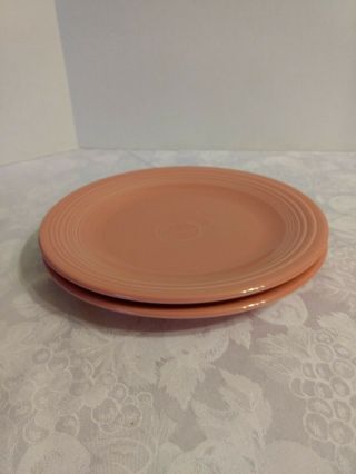 Fiesta Ware Set Of 2 Dinner Plates Rose Pink 10.  5 " -