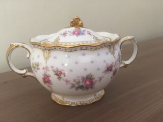 Royal Antoinette by Royal Crown Derby creamer and lidded sugar bowl set 2