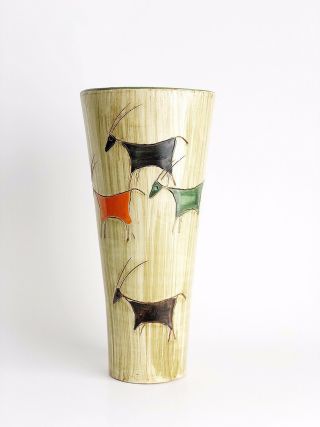 Mid Century Modern Raymor Bitossi Aldo Londi Stambecchi Ibex Vase