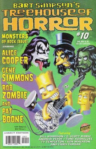 Simpsons Treehouse Of Horror 10 Comic Gene Simmons Rob Zombie Alice Cooper