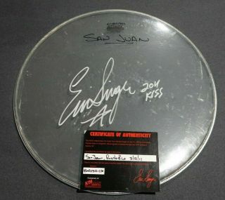 Kiss Eric Singer Signed San Juan Drumhead 16 Inch Autograph Hottest Show Tour