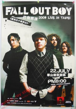 Fall Out Boy 2009 Live In Taipei Taiwan Promo Poster 2009