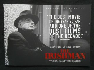 The Irishman Fyc Promo Press Book Booklet Robert De Niro Al Pacino Joe Pesci