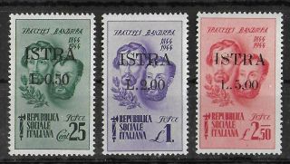 Istra Italian Occupation 1945 Lh Set Of 3 Sass 31 - 33 Kv Signed