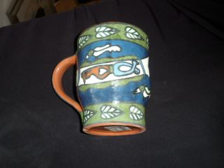 Glazed Pottery Coffee Mug from NEPAL - Ten Thousand Villages - Jonah / Whale 2