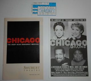 Program,  Flyer,  And Ticket Stub From The Musical Chicago 1997