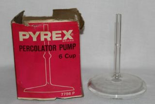 Vintage Pyrex Flameware Coffee Pot 6 Cup Glass Percolator Pump Stem 7756p
