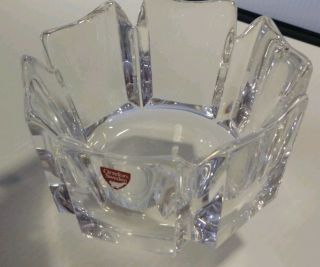 Orefors Sweden Crown Crystal Bowl,  Engraved Markings - 5.  25 " -