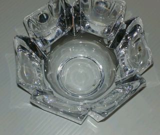 Orefors Sweden Crown Crystal Bowl,  Engraved Markings - 5.  25 