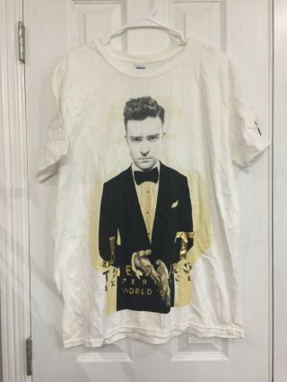 Justin Timberlake Jt 20/20 Vip Experience World Tour Large White T - Shirt