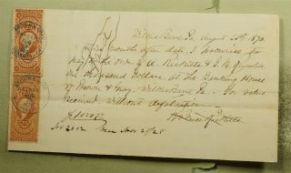 Dr Who 1870 Wilkes Barre Pa Document With Revenue E86338