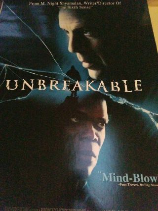 Unbreakable Movie Dvd Poster M Night Shyamalan Samuel L Jackson Bruce Willis