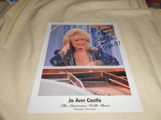 Jo Ann Castle Autographed 8 X 10 Photo Promo The Lawrence Welk Show