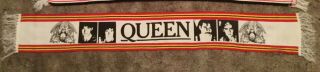 Vintage Queen Freddie Mercury Tour Scarf White,  Red,  Yellow & Black